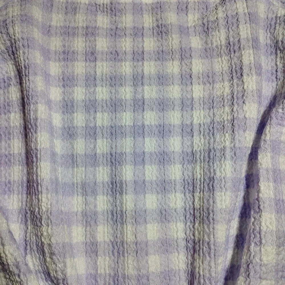 LOFT Women Square Neck Gingham Puff Sleeve Tie Front Top S farmhouse